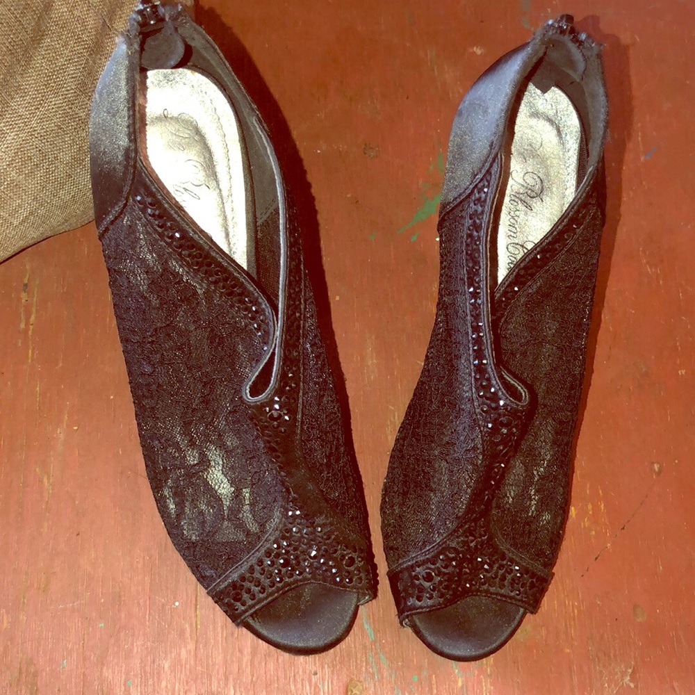Black lace boots